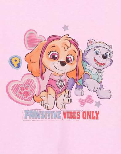 Paw Patrol Girls T-Shirt | Kids Pink Short Sleeve Tee | Skye & Everest Pawsitive Vibes Only Pink Hearts | Gift for Children3
