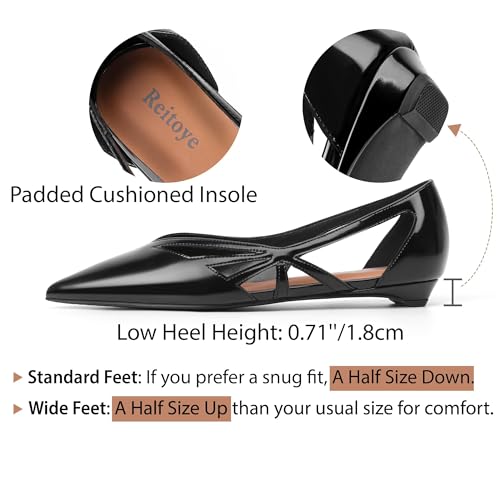 Image of Reitoye Flats for Womens Closed Pointed Toe Ballet Flat Comfortable Dressy Work Slip On Casual Shoes Womens Flats