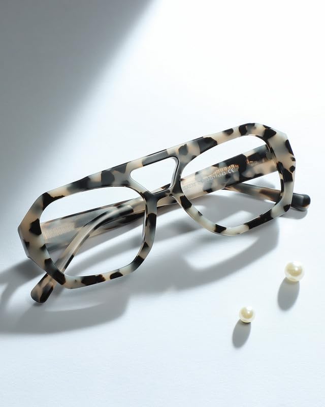 Image of Blue Light Glasses - 98%+UV400 Filter,Acetate Preppy Rectangle Frame for Work /Gaming