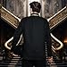 rumnigh Prince Jacket for Men, Court Fashion Prince Uniform Gold Embroidered Suit Jacket Medieval Costume Halloween Cosplay (Black, 3X-Large)