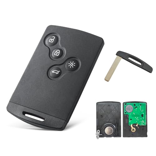 AULESSE 4 Boutons Clé Télécommande 433MHz PCF7953M/4A Clé de Voiture pour Ren-Ault Clio4 2009-2015 Captur 2013-2017 Coque de Clé Télécommande Carte...
