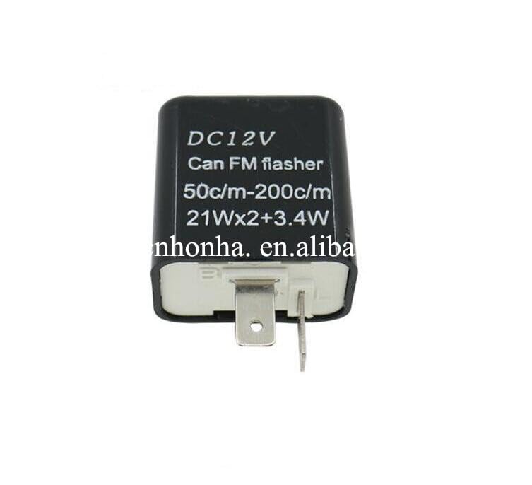 Black Auto car-Styling car Styling 12V 2 Pin Adjustable Frequency LED Flasher Relay Motorcycle Turn Signal Relays - (Color Name: 50)