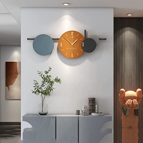 Horloge d'art moderne géométrique, grande horloge murale de salon au design créatif et épuré