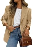 PRETTYGARDEN 2026 Blazers for Women Business Casual,Khaki,L