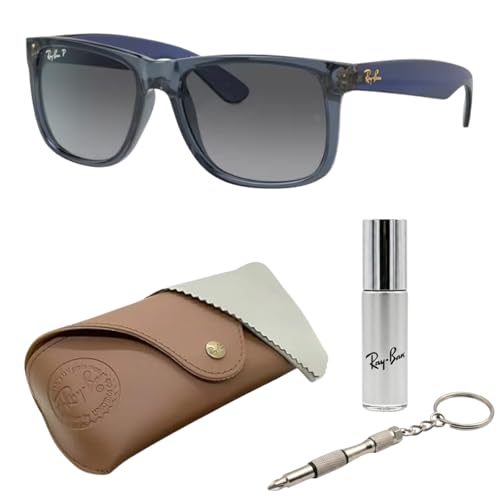 Image of Ray-Ban RB4165 JUSTIN CLASSIC Square Shaped Sunglasses for Men with Official RAYBAN Eyewear Kit
