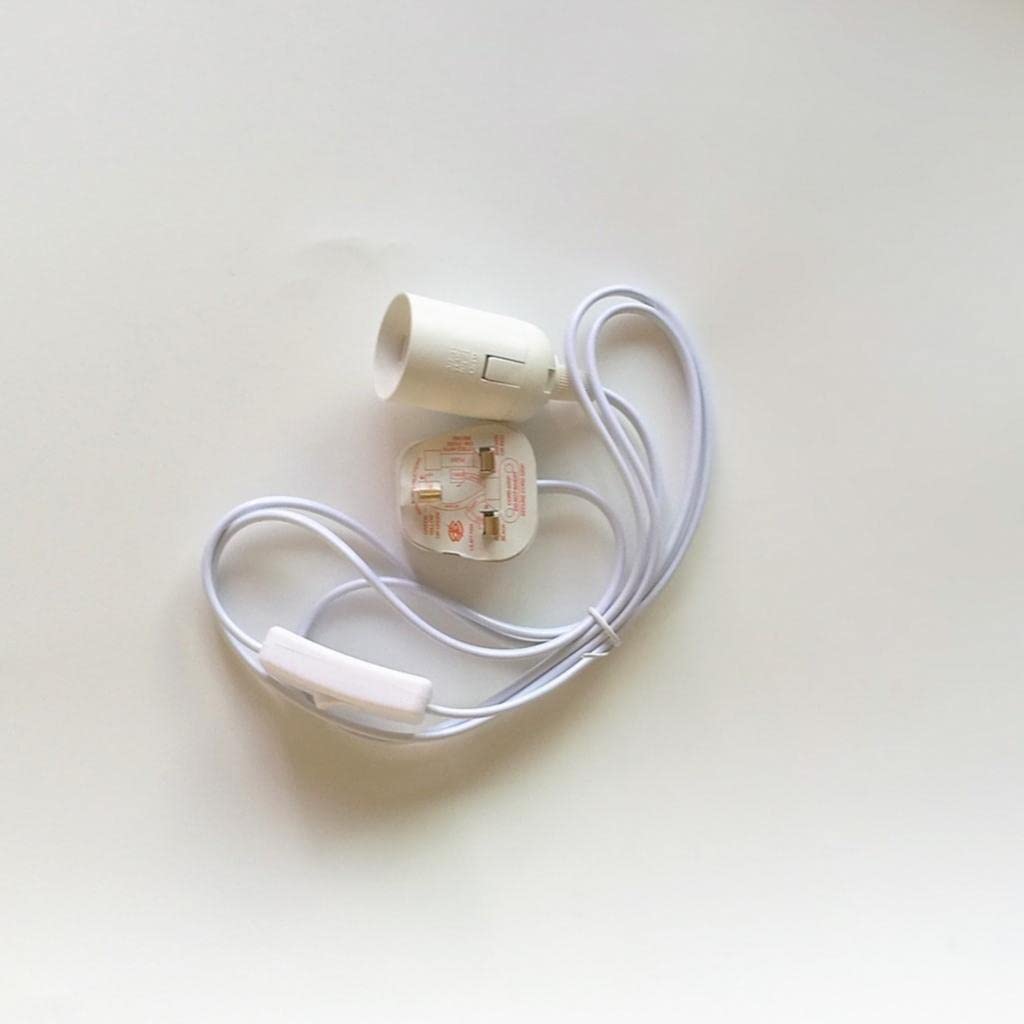 Cable Plug in Pendant Light Fitting with On/Off Switch E27 Lamp Holder UK-image-44