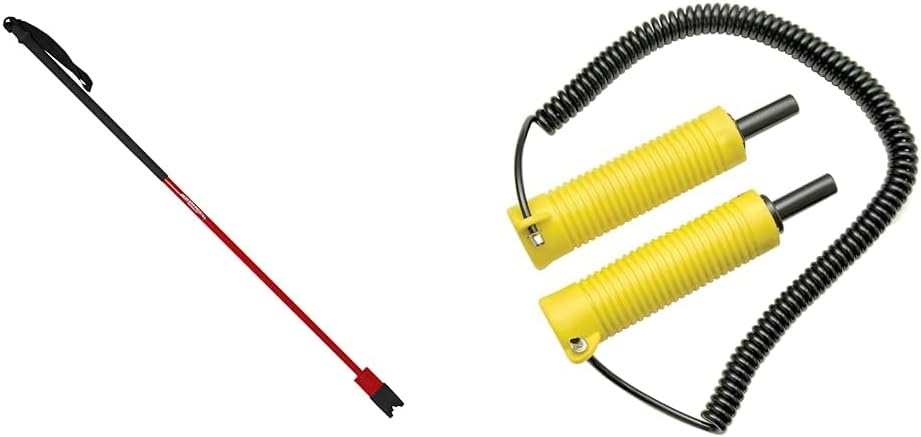 Eskimo CH11 59.5-inch Multi-Faceted, Triple-Action Chipper Head Design Ice Chisel,Red & Frabill Deluxe Retractable Ice Picks