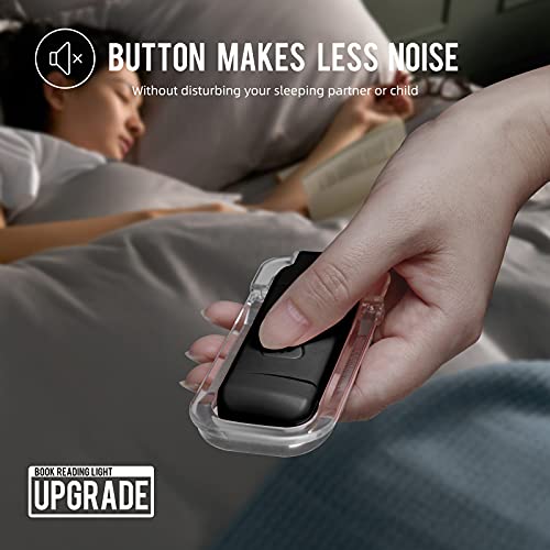 Image of EGWASER Book Light for Reading in Bed, USB Rechargeable Clip on Book Lights, 3 Brightness Adjustable Dimmable Bookmark Light for Eye-Protection, Reading Lamp for Bookworms, Travel (2-Pack Black)