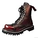 Produktbild ANGRY ITCH - 8-Loch Burgundy Red Rub-Off Gothic Punk Army Ranger Armee Leder Stiefel mit Stahlkappe, EU 41