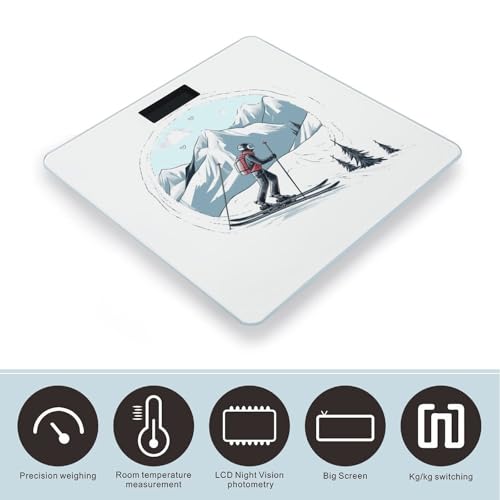 Báscula Digital de Baño con Diseño de Esquí y Capacidad 400lb miniatura 3