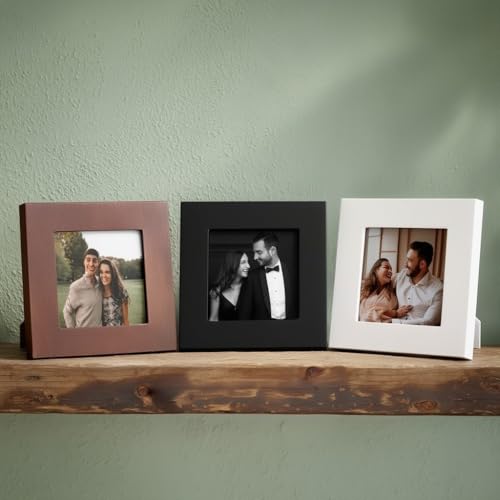 Image of Photo Frame Set of 3 - Modern Tabletop Picture Frames for Desk, Living Room & Bedroom Decor, Perfect for Wedding, Couple & Family Photos (Mix)