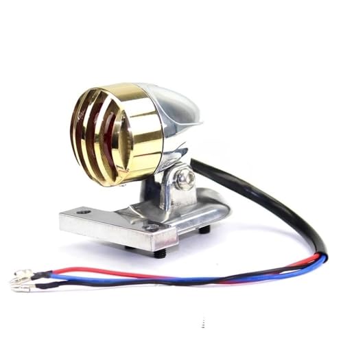 Feu arrière LED moto pour balade en Chopper et Bobber look rétro laiton
