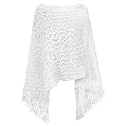 Poncho femme MyBeautyworld24 blanc pailleté Cover