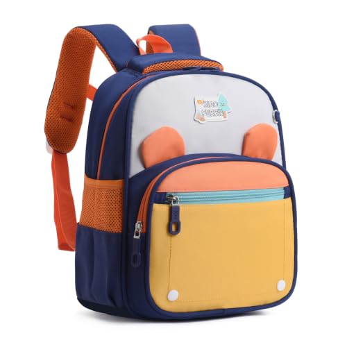 Mochila infantil PROTAURI orejas oso Azul Amarillo