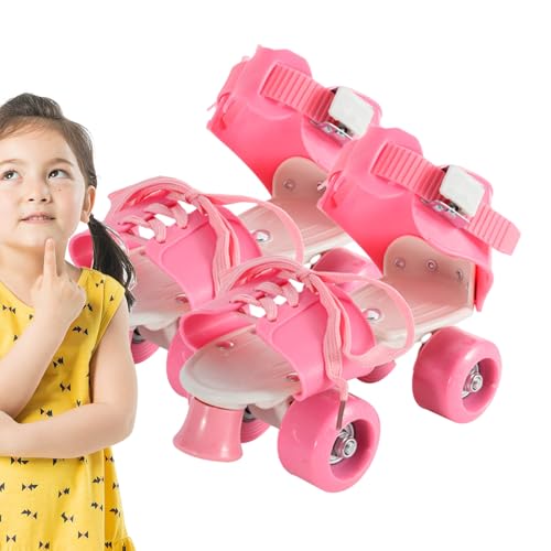 Verstellbare Rollschuhe | Quad Rollschuhe Mit 4 n | Doppelreihe Skates Ohne Schuhe Auszuziehen | Outdoor Freizeit Skating Für Anfänger, Jugendliche Und Kinder