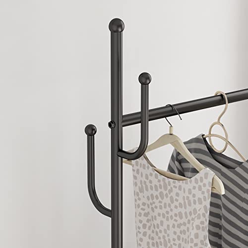 Metal Coat Rack Freestanding With Natural Marble Base, Entryway Coats Hanger Stand With 3 Hooks, Home Hotel Hall Tree-Black #TOP3