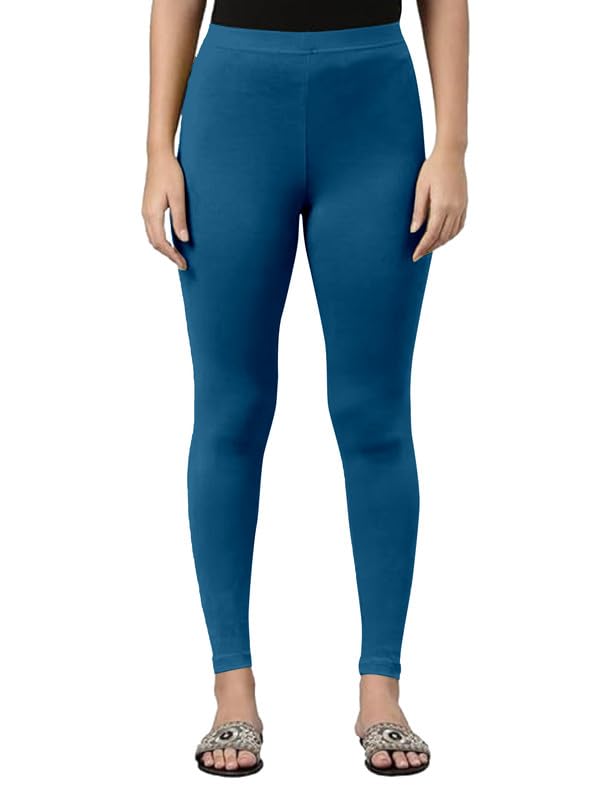 Image of TRENDMALLS Women's Super Combed Cotton Elastane Stretch Ankle Length Leggings with Ultrasoft Waistband