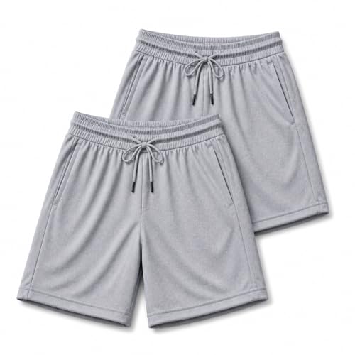 Image of RISH Kids Dri-Fit Sports Shorts for Boys & Girls | Breathable Polyester Activewear Shorts with Elasticated Waist, Drawstring & 2 Side Pockets | Solid Colours | Single and Multi Packs
