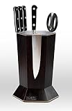 360 Knife Block ® - (Ebonized Walnut) ROTATING - Magnetic - BEST Universal Knife Block