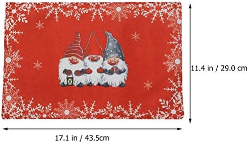 Amosfun 2pcs Christmas Holiday Placemats Set Gnome Swedish Tomte Non Slip Washable Table Place Mats Coaster for Kitchen Dining Table Home Decoration (Red)