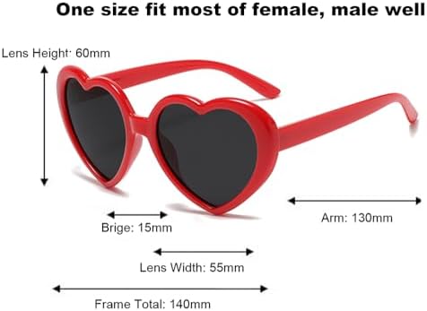 Armear Women Fashion Oversized Heart Sunglasses Retro Cute Love Shaped Eyeglasses UV400