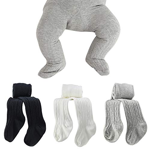 Image of Baby Toddler Girls Tights Seamless Cable Knit Cotton Leggings Pants Stockings for Infant Baby Girl