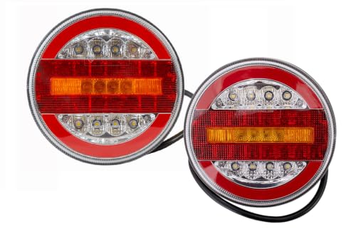 Feux arrière LED 12/24V IP67 de 140 mm gauche et droit avec clignotant dynamique