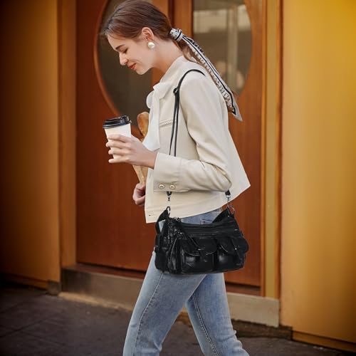 Angel Kiss Hobo Purses for Women Crossbody Shoulder Bag Ladies Multi Pocket Handbags with Adjustable Shoulder Strap 6