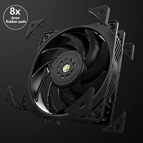 Oddtone 2150Rpm Pc Fan, 120Mm High-Performance Cpu Fan, Quiet 4Pin Pwm Computer Case Fan, Cooler Fan, Anti-Vibration Silicone Pins For Hydraulic Bearing, Single Pack - Black #TOP4