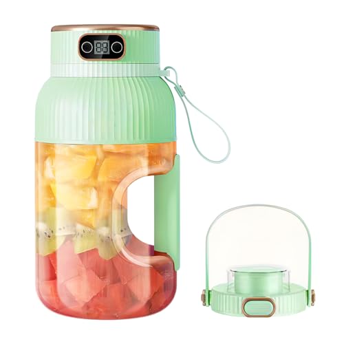 Tragbarer Entsafterbecher, 1200 ml Smoothie-Mixer mit Digitalanzeige, USB wiederaufladbar Multifunktionaler Portable Juicer Cup für Küche, Reisen, Büro, Fitnessstudio