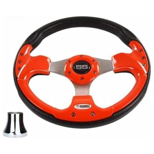 Huskey 12.5 Inch Orange Ultra Golf Cart Steering Wheel For