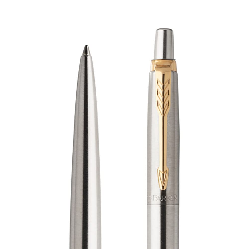 Personalised Engraved Premium Parker Jotter Stainless Steel Gold Trim Ballpoint Pen in a Classy Gift Box, Custom Gifts for Christmas - Image 5