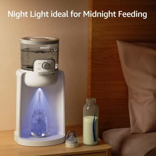 Grownsy Water Warmer, Instant Baby Bottle Warmer With Night Light, 4 Perfect Temperatures Formula Maker With Instant Dispension Of Warm Water, Detachable Container And 72H Smart Thermostat #TOP4