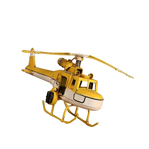 Modèle avion biplan rétro en fer jaune VILLCASE décor vintage - 7