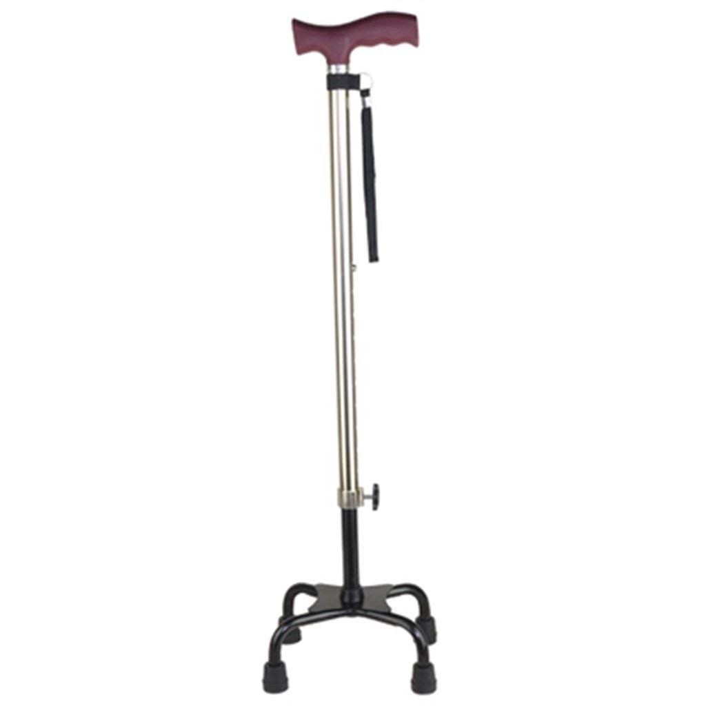 Soporte para bastón para Caminar Muleta para bastón para Anciano Anciano Telescópico Estable Antideslizante Ligero Altura Ajustable con Bastones Plateados de 4 pies para Hombres o Mujeres Interesting