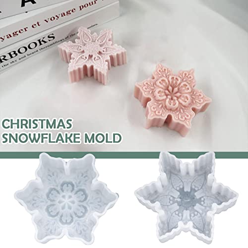 Silicone Mold Diy Manual Soap Christmas Snowflake Candle Decorating Plaster Fragrance Mould Candle A9M6 Mold Aromatherapy M Drip #TOP3