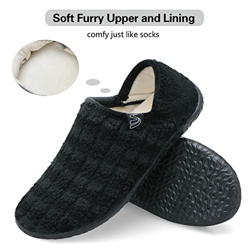 Image of Spesoul Fuzzy House Slippers for Women Men Indoor Closed Back Lightweight Cozy Faux Furry Lining Barefoot House Shoes Slipper Socks for Bedroom Home Office Yoga Outdoor Walking Shoes