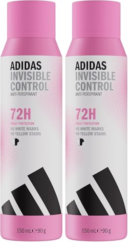 adidas, Invisible Control Deodorante Spray Antitraspirante Donna, Profumo Fresco, 72 Ore di Protezione dal Sudore, Delicato sulla Pelle, Formula Vegana, 150 ml