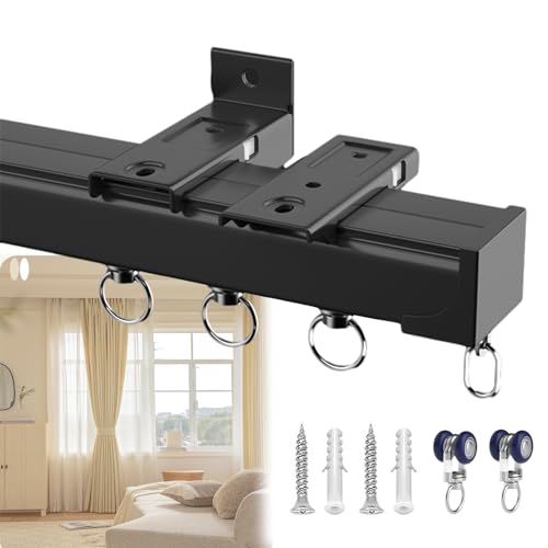 Riel de cortina de aluminio que elimina ruidos y atascos en ventanas 2