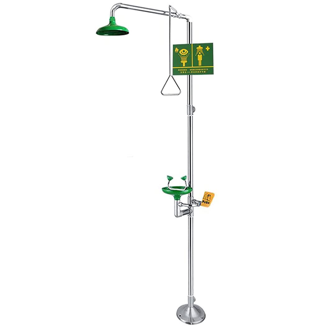 Station De Douche Et De Lavage Oculaire Combinée, Station De Douche Et De Lavage Oculaire d'urgence Murale en Acier Inoxydable avec Bassin en Abs
