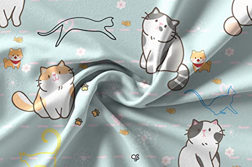 Cat Duvet Cover Set Cartoon Bedspread Printed Bedding Sets For Kids Girls Boys Room Decor Soft Breathable Comfortable With 1 Duvet Cover +2 Pillowcases, No Comforter #TOP3