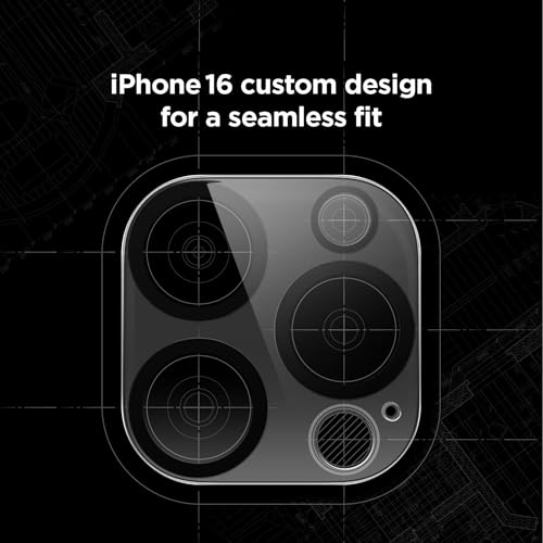 Image of Tempered Glass Camera Lens Protector for iPhone 16 Pro /iPhone 16 Pro Max - Alloy Metal Cover with Tempered Glass - Scratch Resistant, Easy Installation (Clear)