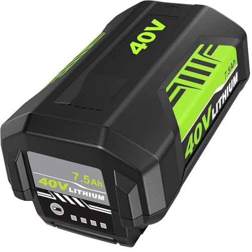 7.5Ah Replacement for Ryobi 40V Battery Compatible with Ryobi 40 Volt Lithium ion Battery 7500mAh OP40601 OP40602 OP4075A OP4040 OP40404 OP4050A Compatible with Ryobi 40V Cordless Power Tool(Green)
