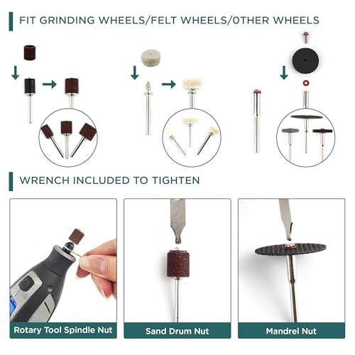 508PCS Rotary Tool Accessories Kit, Rotary Tool Bits for Universal Grinding, Sanding, Cutting, Polishing, Carving and Engraving, Fits for Dremel Bit Kit
