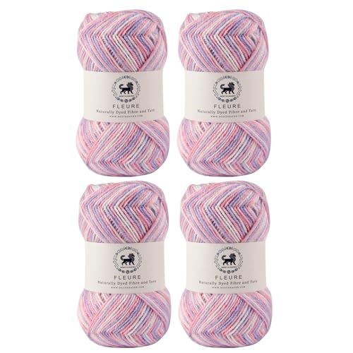Image of Nestnhaven Acrowools Fleure Hand Knitting and Crochet Yarn. Pack of 1 Ball - 100gms. Shade no - NNHF (Multicolor14) | (400 Gm)