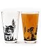 Pint Glasses - Forest and Animals - Set of Two Screen Printed Pint Glasses