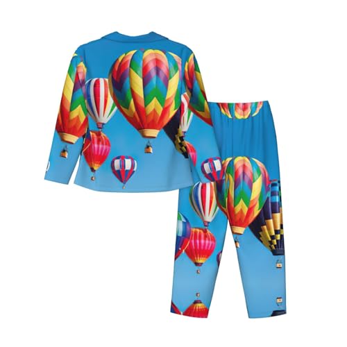 Ensemble pyjama imprimé montgolfières coupe tendance bas pleine longueur - 2