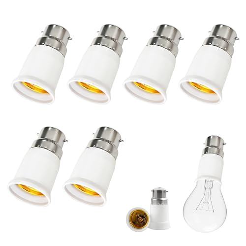 6 Pièces Adaptateur B22 e E27, Adaptateur Ampoule Baillonette vers Vis Convertisseur de Douille...