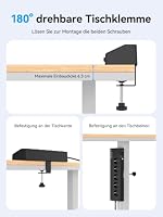 PASSUS Mehrfachsteckdose mit 2 USB C 65W, Verlängerungskabel 3M, Schwarz – Ansicht 7