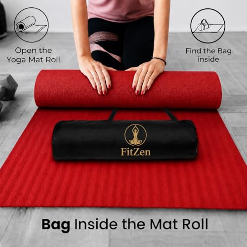 Image of Yoga Mat for Women and Men 4mm with Carry Strap EVA Material Extra Thick Exercise Mat for Workout Yoga Fitness Pilates and Meditation, Anti Tear Anti Slip For Home & Gym Use (Red, 4mm)